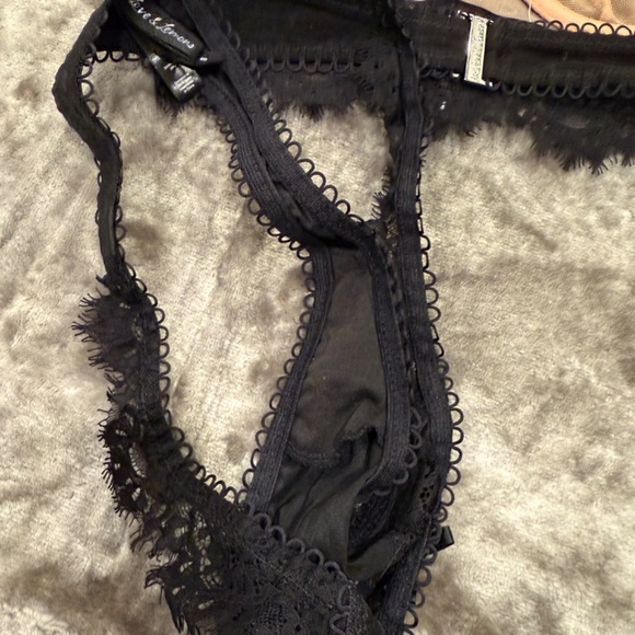 New! SET For Love and Lemons Faye Lace Underwire Bra Panty Black 31280 - Picture 9 of 12